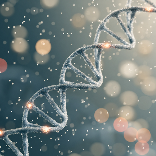 DNA-Helixl Eine DNA Helix als Symbolbild für Genveränderungen im Kontext von Autismus.